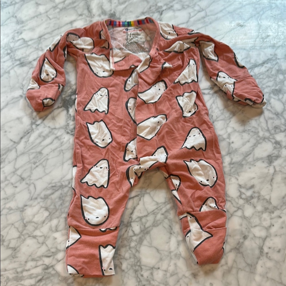 Pink Ghost Print Kids One Piece